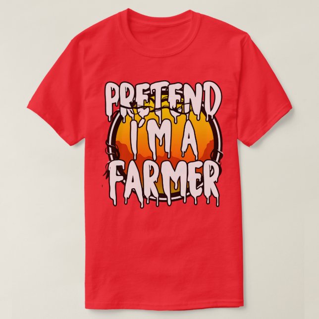Camiseta Fingir Que Sou Um Farmador Engraçado Fodora De Hal (Frente do Design)