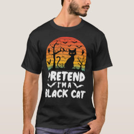 Camiseta Fingir Que Sou Um Fodarona De Gato Negro Engraçado