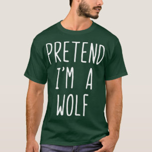 Camiseta Fingir Que Sou Um Fofo De Lobo Halloween Fácil