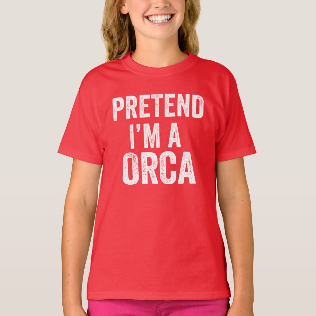 Camiseta Fingir que sou um Frio de Orca, a combinar a fanta (Frente)