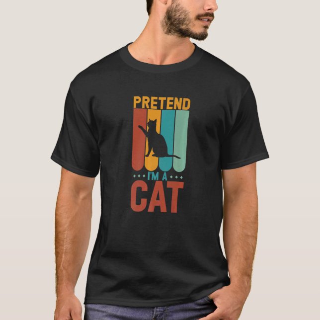Camiseta Fingir Que Sou Um Gato De Halloween (Frente)
