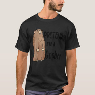 Camiseta Fingir que sou um Gopher Tee Engraçado Custo de Ha