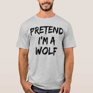 Camiseta Fingir que sou um lobo Halloween engraçado