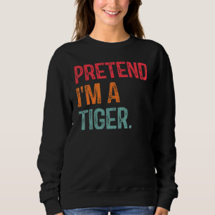 Camiseta Fingir que sou um Tigre, Cos de Halloween preguiço