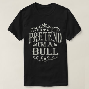 Camiseta Fingir que sou um Touro Preguiçoso e Fácil Hallowe