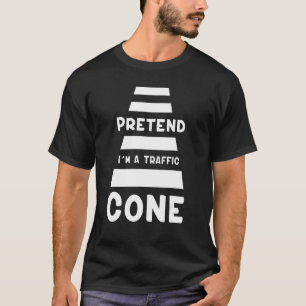Camiseta Fingir que sou um traje de cone de trânsito Cone H