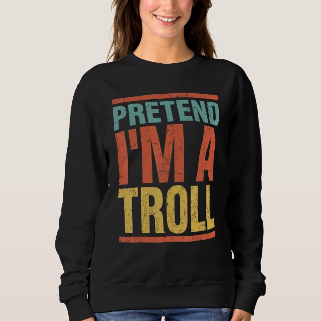 Camiseta Fingir que sou um Troll de Cos de Halloween pregui (Frente)