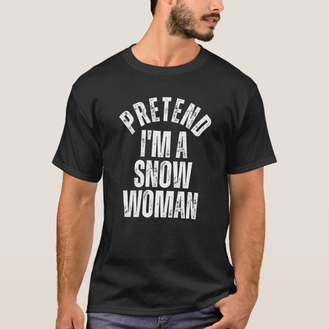 Camiseta Fingir que sou uma Casal preguiçosa de Neve Cos (Frente)
