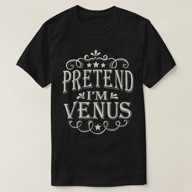 Camiseta Fingir que sou uma fantasia de Dia das Bruxas Fáci (Frente do Design)