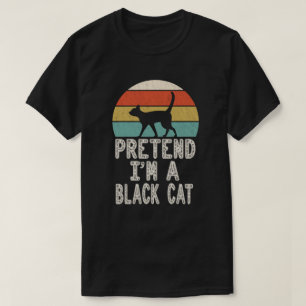Camiseta Fingir que sou uma fantasia de Dia das Bruxas Negr