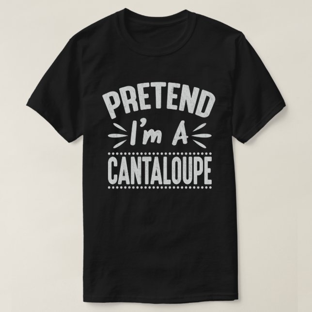 Camiseta Fingir que sou uma fantasia de Halloween fácil can (Frente do Design)