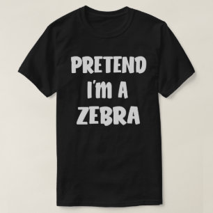 Camiseta Fingir que sou uma fantasia de Halloween Zebra Eng