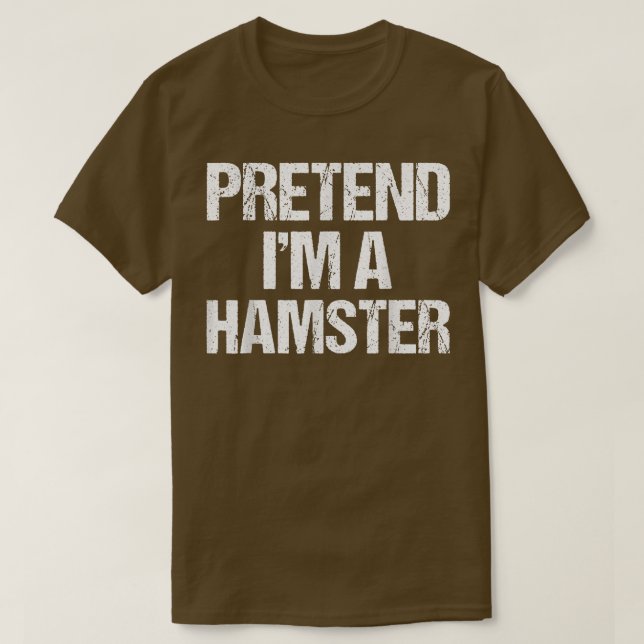 Camiseta Fingir que sou uma fantasia de Hamster Engraçado,  (Frente do Design)