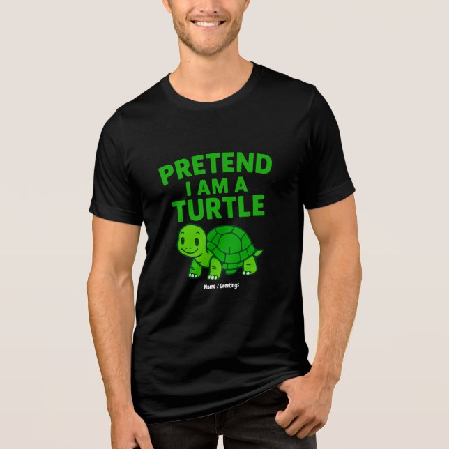 Camiseta Fingir que sou uma fantasia de Natal de Tartaruga (Frente)