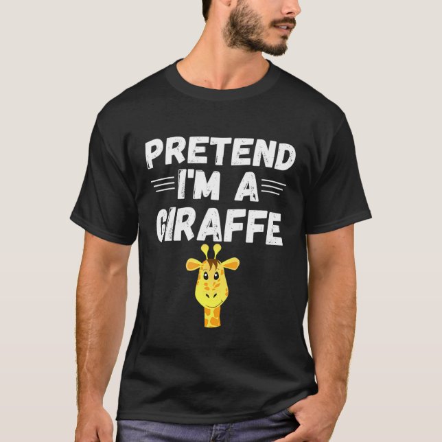 Camiseta Fingir Que Sou Uma Festa De    Figurino De Girafa (Frente)