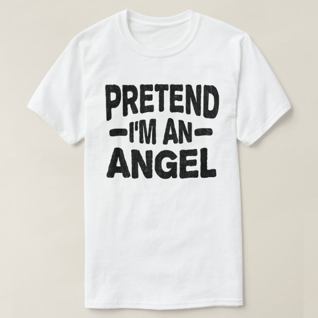 Camiseta Fingir que sou uma festinha de anjo preguiçoso no  (Frente do Design)