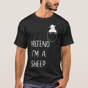 Camiseta Fingir que sou uma ovelha Engraçada, preguiçosa e