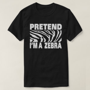 Camiseta Fingir que sou uma zebra fantasia engraçada e fáci
