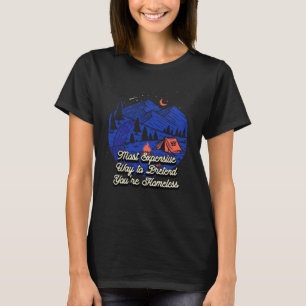 Camiseta Fingir seu Camping Humor Humor de Campo Sem-Abrigo