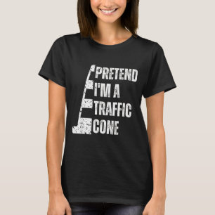 Camiseta Fingir Um Cone De Tráfego Engraçado Preguiçoso Hal