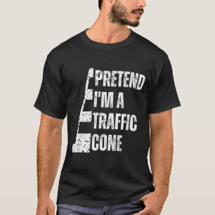 Camiseta Fingir Um Cone De Tráfego Engraçado Preguiçoso Hal
