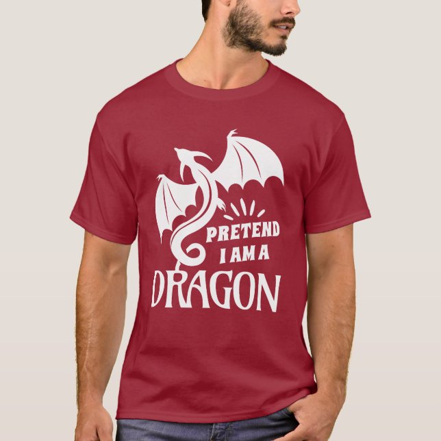 Camiseta Finja que sou um Dragão (Frente)