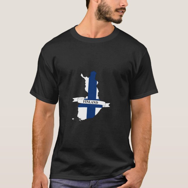 Camiseta Finland flag map (Frente)