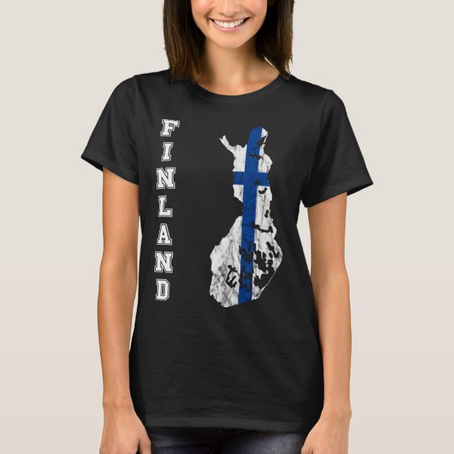 Camiseta Finland map outline Finland travel Scandinavia Sis (Frente)