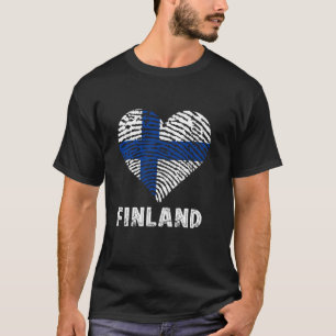 Camiseta Finlândia Coração Bandeira Finlandesa Raízes Finla
