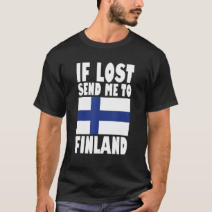 Camiseta Finlândia Flag Design Se perdido envie-me para a F
