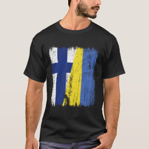 Camiseta Finlândia Ucrânia Meia Bandeira Patrimônio Finland