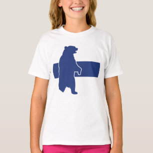 Camiseta Finlândia Urso Bandeira Nacional Finlandesa