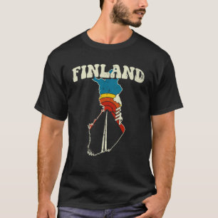 Camiseta Finlândia Vintage Finlândia País Rainbow Retro 70s