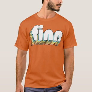 Camiseta Finn Retro Rainbow Tipografia Estilo Desvanecido