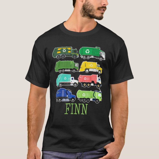Camiseta Finn Trash Truck For Kids Collector Ecologist Garb (Frente)