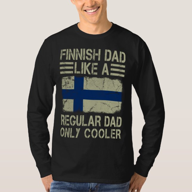 Camiseta Finnish Dad Like a Regular Dad Only Cooler Funny D (Frente)