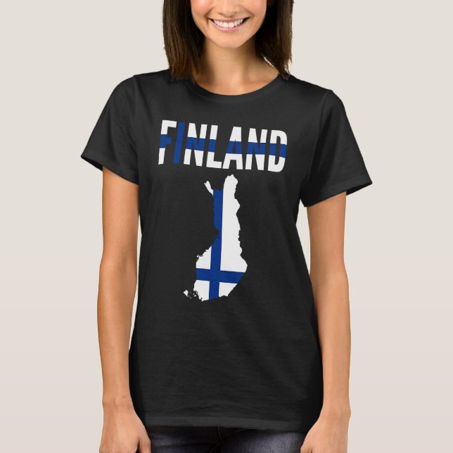Camiseta Finnish   Finland Country Map Flag (Frente)