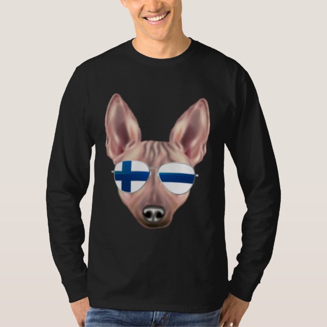 Camiseta Finnish Flag American Hairless Terrier Dog Finland (Frente)