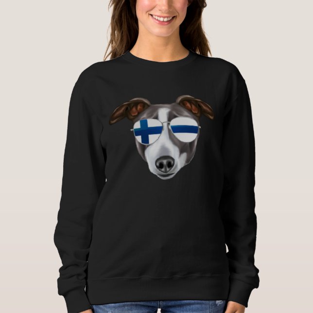 Camiseta Finnish Flag Italian Greyhound Dog Finland Pocket (Frente)