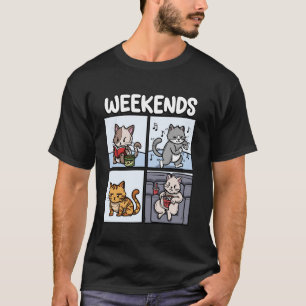 Camiseta Fins de semana O que meus pais pensam Kitten Meme