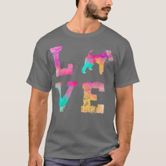 Camiseta Fio Colorido De Aquarela De Terrier Mãe Cão Art 44