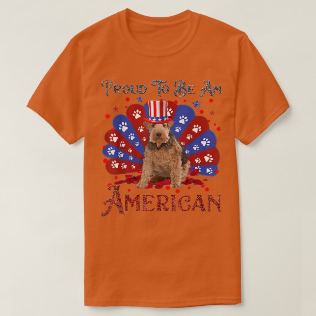 Camiseta Fio Cónico do Terrier American Flag Lover Happy 4t (Frente do Design)