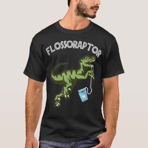 Camiseta Fio Dental - Fio Dental Flossoraptor Divertido