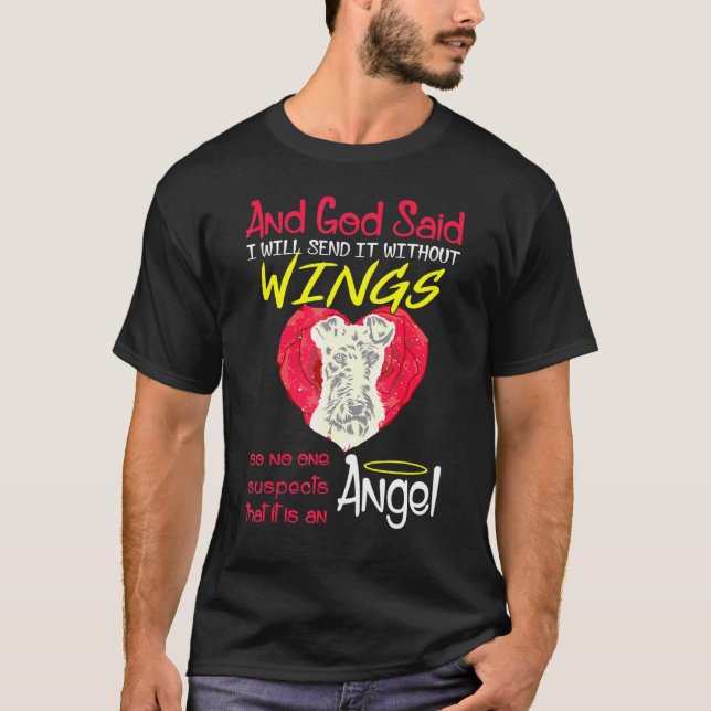 Camiseta Fio Fox Terrier Angel Sem Asas (Frente)