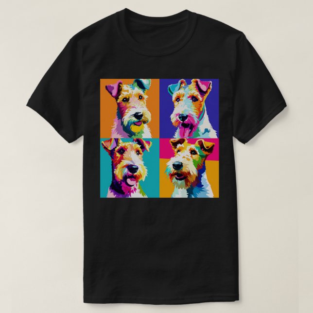 Camiseta Fio Fox Terrier Art Dog Lover Gifes 2 (Frente do Design)