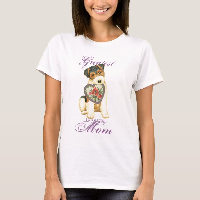 Camiseta Fio Fox Terrier Heart Mãe (Frente)