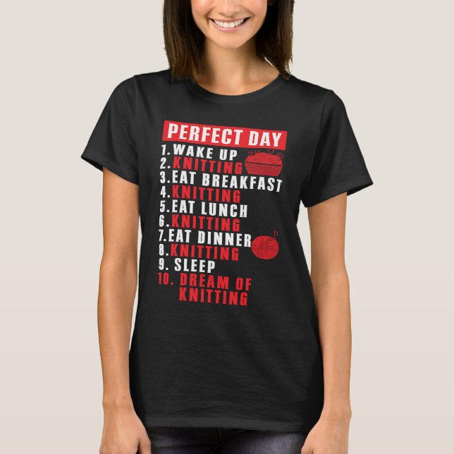 Camiseta Fio para Malhar Agulhas de Tricô de Café de Dia Pe (Frente)