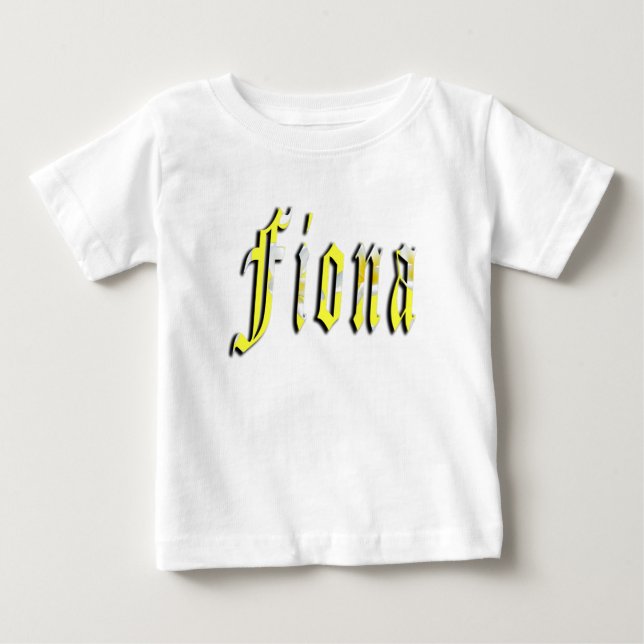 Camiseta Fiona Nome Em Floral Amarelo, (Frente)
