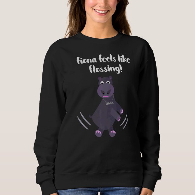 Camiseta Fiona O Bebê Hippo De Cincinnati Sente-Se Como Fl (Frente)