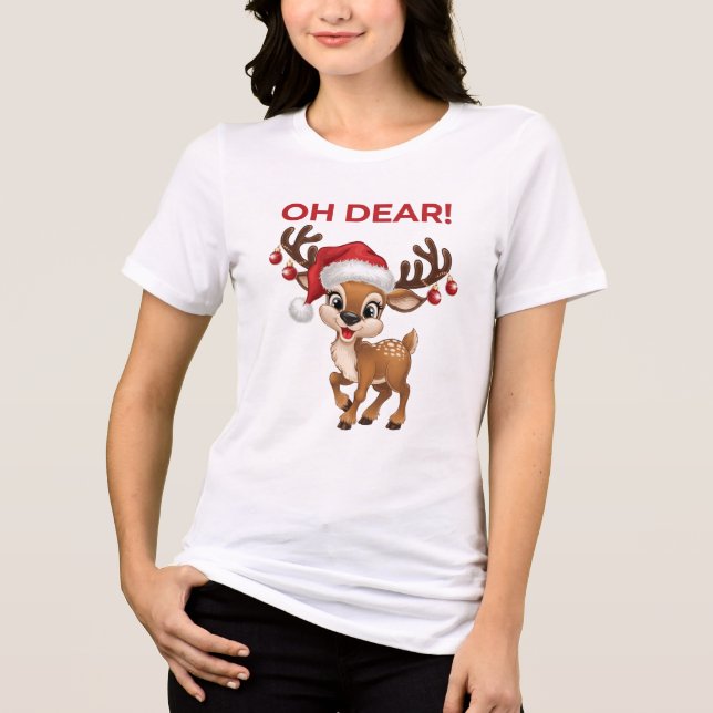 Camiseta Fios Alegres Oh Querido! Rena Fofa (Frente)